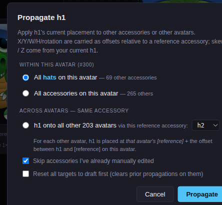 Propagate modal