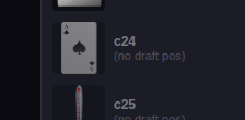 No draft pos badge in the accessory list